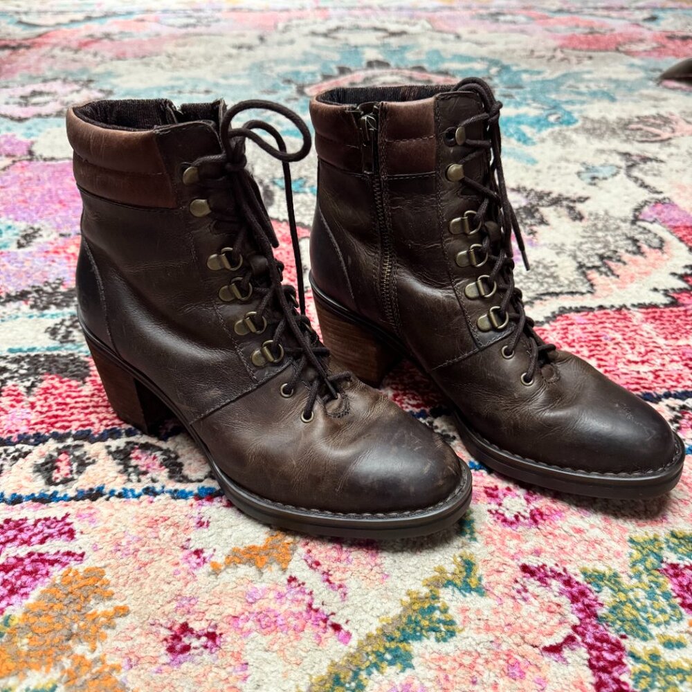 Born Descent Brown Leather Hiker Bootie Womens size 8.5 - Picture 6 of 6